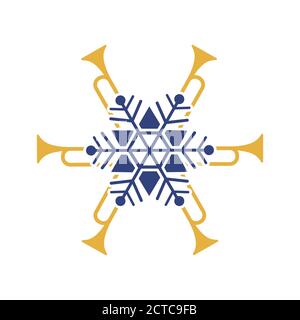 Christmas Jazz fest hand drawn flat color vector Stock Vector
