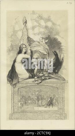 Allegorical subject with the Signing of the Declaration of Independence., still image, Prints, 1777 - 1890 Stock Photo