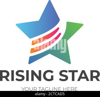 Abstract Star Logo Design With Vibrant Colors Stock Vector