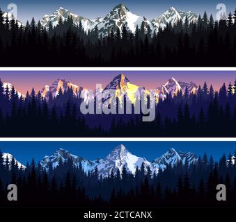 Forest landscape horizontal seamless background for games apps, design ...