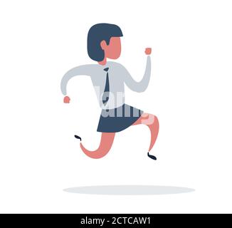 Business concept. Woman running in full body Stock Vector
