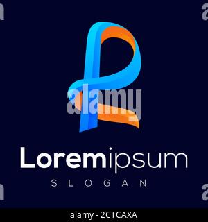 Modern Abstract R Logo Template Stock Vector