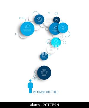 Light Vector abstract circles illustration / infographic template with place for your content - question mark made from content circles Stock Vector