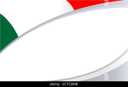 Italian national flag banner frame corner with empty space for your text. Stock Vector