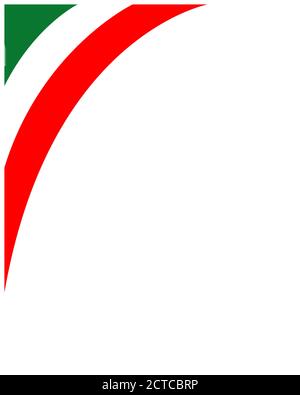 Italian flag corner frame with empty space for your text. Stock Vector
