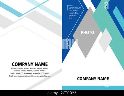 Business company folding brochure cover template design Stock Vector