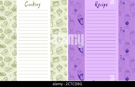 Design of recipes book. Hand drawn doodles objects food and utensils. Cookbook Stock Vector