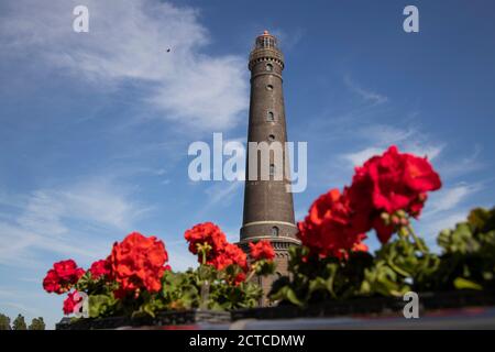 New lighthouse of Borkum Island, East Frisian Island, Lower Saxony,Germany,Europe, Stock Photo