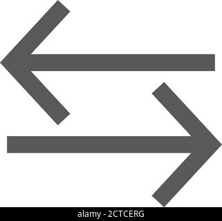 Arrows icon in thick outline style. Black and white monochrome vector ...