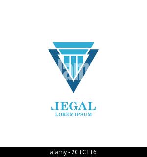 Delta shaped column icon on white background. Logo design for law offices and museums. Stock Vector