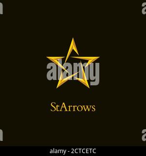 Gold colored star icon. Shiny luxury vector logo design. Stock Vector