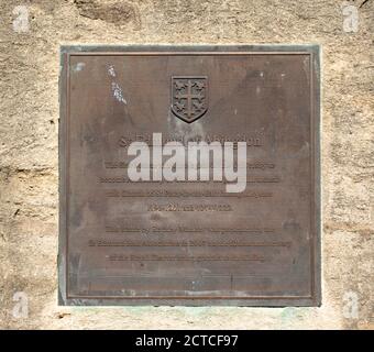 OXFORD CITY ENGLAND MEMORIAL PLAQUE TO ST. EDMUND OF ABINGDON Stock Photo