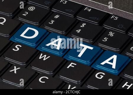 Data engineering concept image. Computer keyboard with the letters DATA closeup view Stock Photo