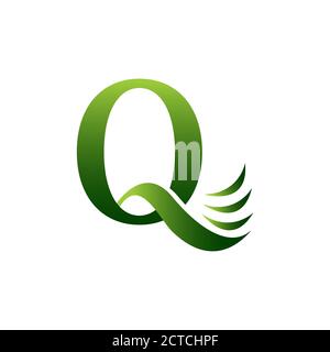 custom letter Q logo that contain a textured on the letter modern style Stock Vector