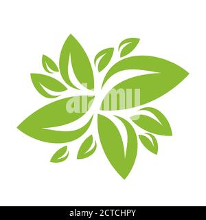 nature simple and modern growing green leaf logo design vector elements Stock Vector