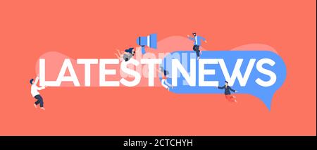 Latest news illustration. Informational headline in latest newspaper. Stock Vector