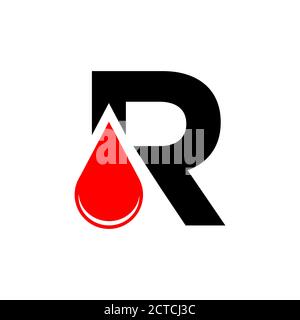 Letter Design graphic vector initial R Logo with art touching Stock Vector