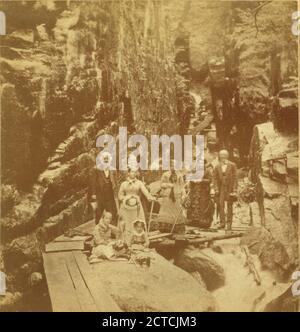 Visitors at the Flume, 1875., Fifield, H. S., Canyons, New Hampshire, Franconia Notch State Park (N.H Stock Photo