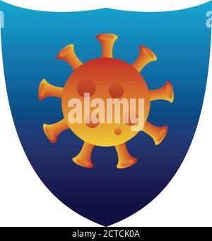 Coronavirus Protection Shield Vector Icon Stock Vector