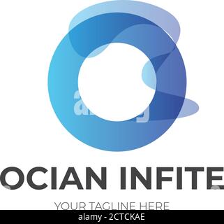 Abstract letter O Logo with Flowing Shape. Stock Vector