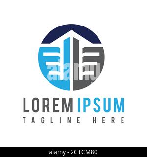 home security logo design vector template sign badge graphic shield and protect house icon label logotype illustration Stock Vector