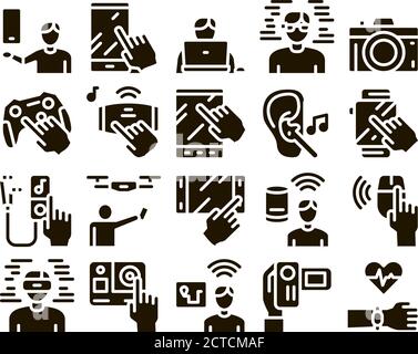 Gadget And Device Glyph Set Vector Stock Vector