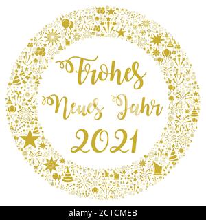 Happy new year 2021 in German language Stock Photo