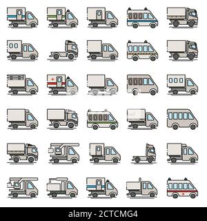 Transport 4 icons vector in the number of 30 pieces Stock Vector