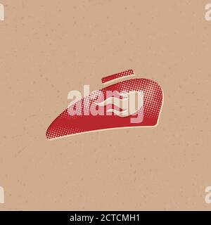 Motorcycle gas tank icon in halftone style. Grunge background vector illustration. Stock Vector