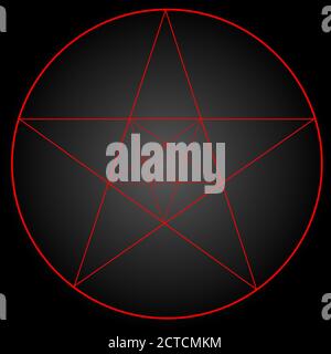 Pentalpha Pentagram or pentalpha or pentangle. dot work ancient pagan symbol of ...