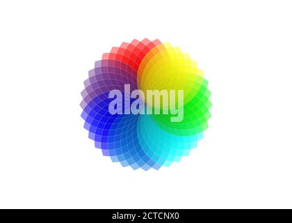 Color wheel ,monochromatic color wheel, colorful scheme theory, vector Spectrum isolated or white background Stock Vector