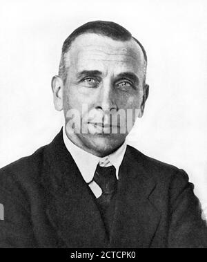 Alfred Wegener. Portrait of the German polar researcher, geophysicist and meteorologist, Alfred Lothar Wegener (1880-1930), c.1924 Stock Photo