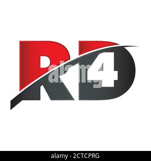 modern approach red gray initial RD Letter logo design vector graphic concept illustrations Stock Vector
