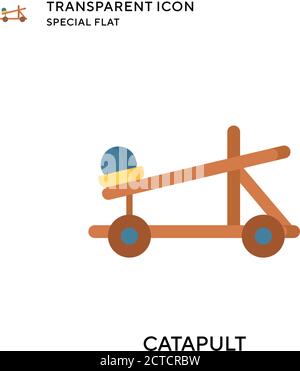 Catapult vector icon. Flat style illustration. EPS 10 vector. Stock Vector