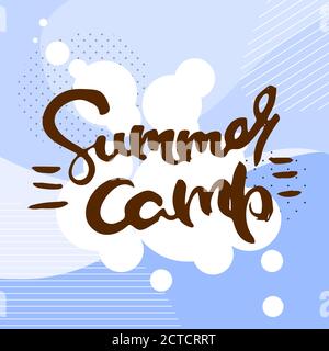 Summer Camp. Vector motivational phrase. Hand drawn ornate lettering. Hand drawn doodle print Stock Vector