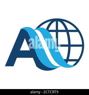 custom letter A logo that contain a circle graphic elements Stock Vector