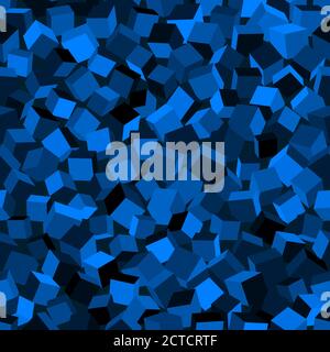 Abstract image of azure cubes background. Seamless pattern vector illustration Stock Vector