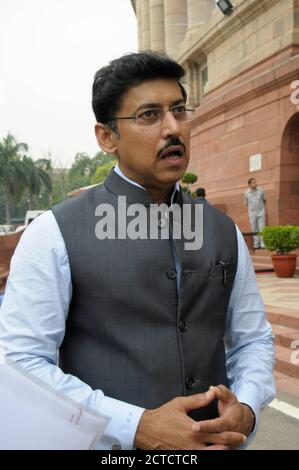 Colonel Rajyavardhan Singh Rathore, a politician and MP from Bhartiya Janta Party (BJP). He is an Olympic medallist and retired Indian Army officer. R Stock Photo