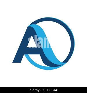 custom letter A logo that contain a circle graphic elements Stock Vector