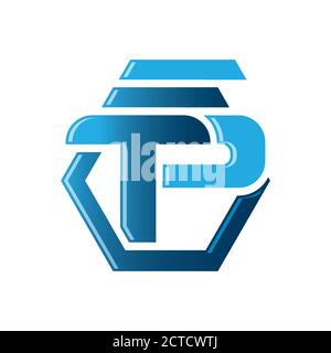 blue colors Letters TP combination logo icon vector template illustrations Stock Vector
