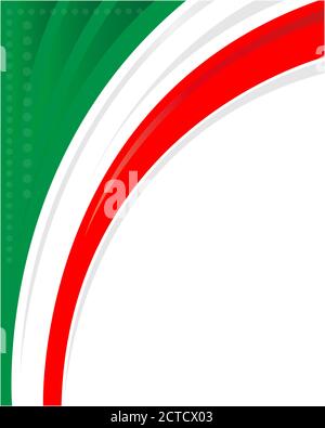 Italian flag corner frame background with empty space for your text. Stock Vector