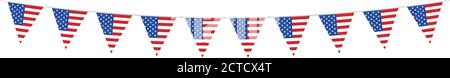 American National Holiday. US Flags with American stars, stripes and national colors. President's Day. 4th July. Veterans Day. Memorial Day. Banner. G Stock Vector