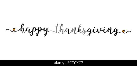 Hand sketched Happy Thanksgiving quote as banner. Lettering for poster, label, sticker, flyer, header, card, advertisement, announcement.. Stock Vector