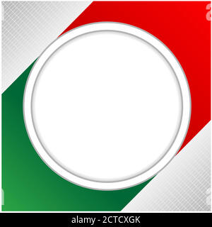 Italian flag circle border card with copy space for your text. Stock Vector