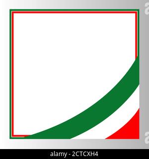 Italian flag corner border with space for your text. Stock Vector