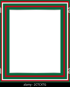Italian green white red border for picture frames, menus, labels, certificates. Stock Vector