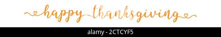 Hand sketched Happy Thanksgiving quote as banner. Lettering for poster, label, sticker, flyer, header, card, advertisement, announcement.. Stock Vector