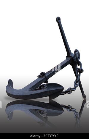 Big old caramel anchor on a white background Stock Photo