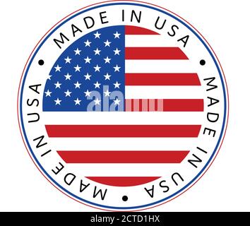 American National Holiday. Made in USA icon. US Flags with American stars, stripes and national colors. Stock Vector