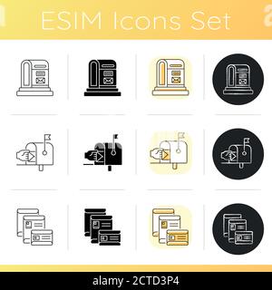 Mail icons set Stock Vector